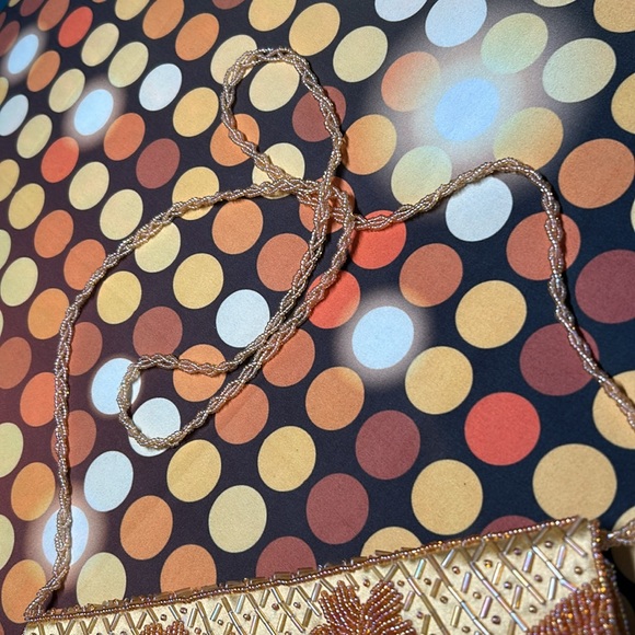 beaded long strap stunning gold purse - Picture 3 of 15